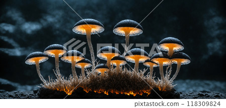 colony, fungus, mushroom 118309824