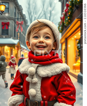 AI generated image: Girl Santa Claus American vintage style 118310366