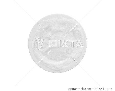 plate with a soap bubbles isolated on white background 118310407