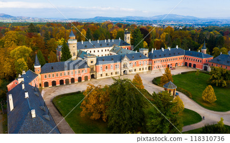 Aerial view of Sychrov Castle, Czech Republic Aerial view of Sychrov Castle, Czech Republic 118310736