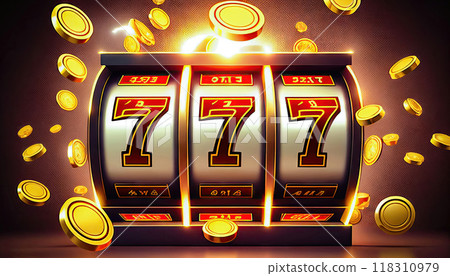 Golden Jackpot: Triple Sevens on Slot Machine - Generative AI 118310979