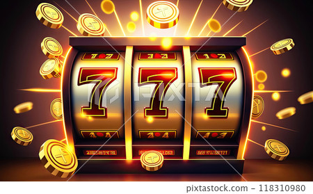 Lucky Jackpot: Three Sevens on Slot Machine - Generative AI 118310980