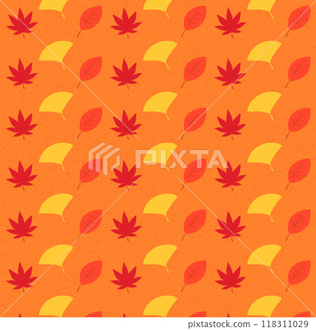 Background of zelkova, maple and ginkgo leaves 118311029