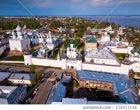 View from drone of Rostov Kremlin View from drone of Rostov Kremlin 118311238