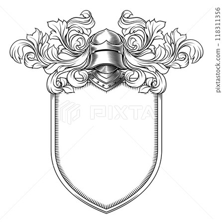 Coat of Arms Crest Knight Family Shield Heraldic 118311356