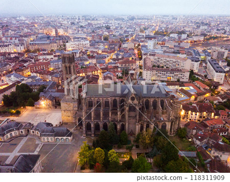 Cathedral of Limoges in twilight, France 118311909
