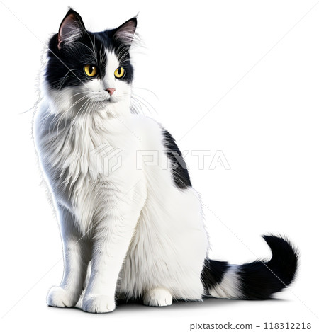 Silhouette of Ragamuffin Cat isolated on transparent background 118312218