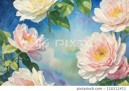 Watercolor style flowers 118312451