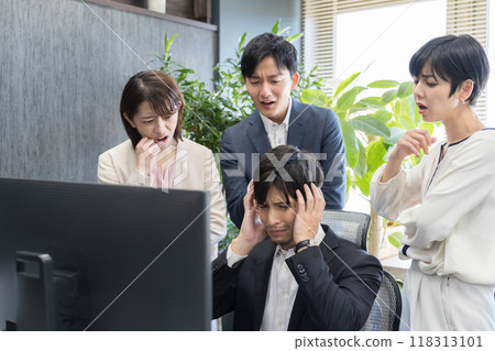 Businessman being cornered Businessman being cornered 118313101
