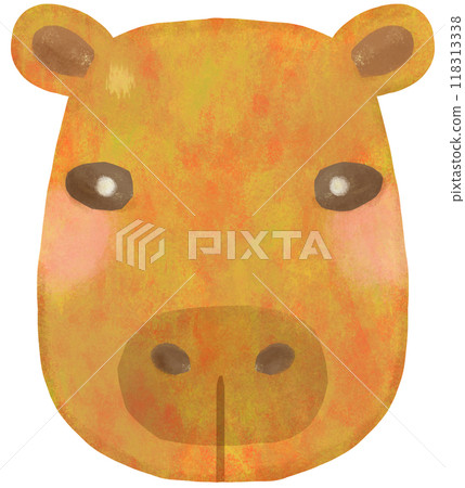 Cute capybara illustration face 118313338