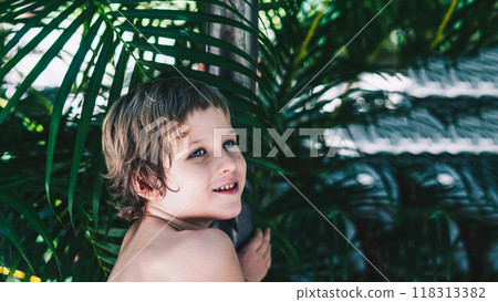 Portrait boy. Happy childhood, sincere emotions, joy of life, family education Portrait boy. Happy childhood, sincere emotions, joy of life, family education 118313382