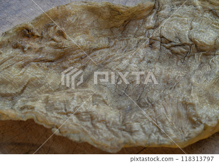 Detail of Fish Maw Soup or Dried Fish Stomach (Dried Fish Bladder). Detail of Fish Maw Soup or Dried Fish Stomach (Dried Fish Bladder). 118313797