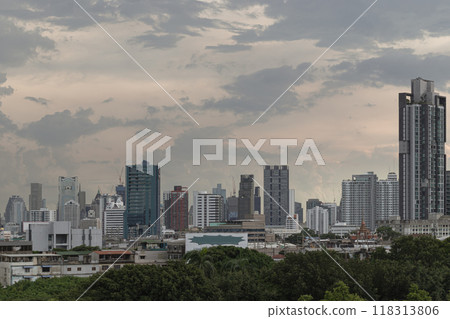 Architecture exterior of Modern high-rise buildings of Dramatic sky in the city of Bangkok. Architecture exterior of Modern high-rise buildings of Dramatic sky in the city of Bangkok. 118313806