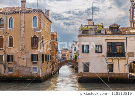 Beaufitul canal streets in Venice, Italy 118313819