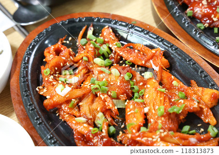 korea food. grilled deodeok root, mountain herb whose roots have restorative properties 118313873