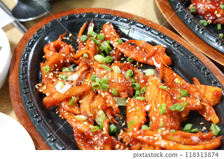 korea food. grilled deodeok root, mountain herb whose roots have restorative properties 118313874