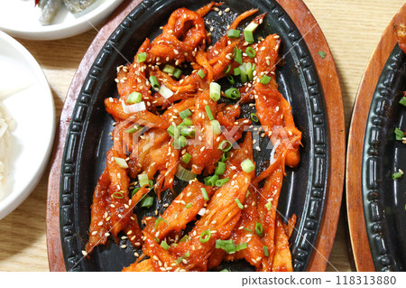korea food. grilled deodeok root, mountain herb whose roots have restorative properties korea food. grilled deodeok root, mountain herb whose roots have restorative properties 118313880