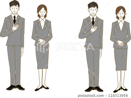 Man and woman in grey suits 118313956