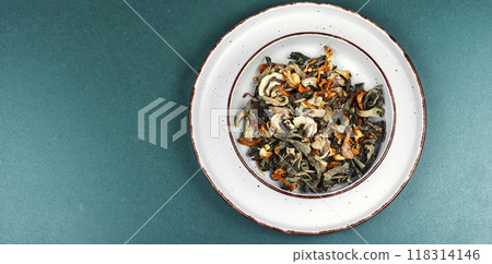 Mixed dried mushrooms. 118314146