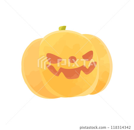 Jack-o'-lantern - Halloween pumpkin hand-drawn illustration 118314342
