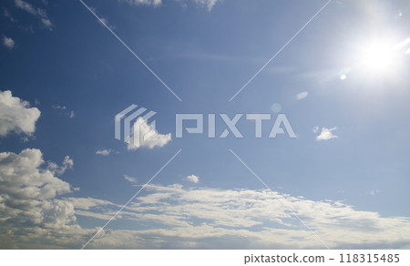 Open sky with clouds aerial view 118315485