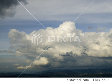 Gorgeous clouds and mountains aerial view 118315498