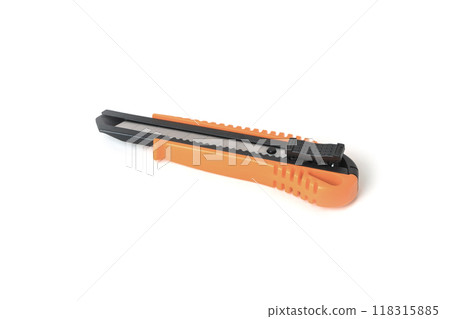 Cutter knife isolated. stationery knife isolated on a white background. High quality photo Cutter knife isolated. stationery knife isolated on a white background. High quality photo 118315885