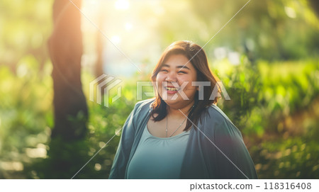 Stylish and cute chubby woman Stylish and cute chubby woman 118316408