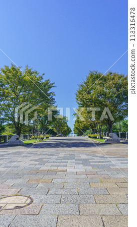 [Edogawa-ku, Tokyo] Kasai Rinkai Park, entrance (central garden path) 118316478
