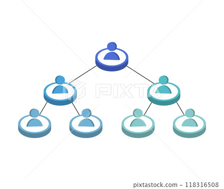 organizational structures to organize the company organization chart in isometric 118316508