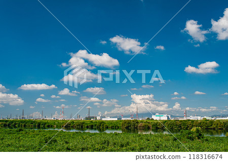 從大阪府枚方市堤防看到的淀川風景 從大阪府枚方市堤防看到的淀川風景 118316674