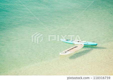 Stand up paddle board on the beach 118316739