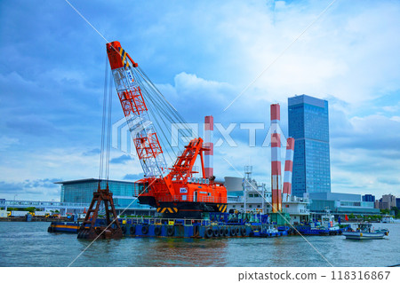 Grab-type dredger and crane vessel No. 5 Nagato 118316867