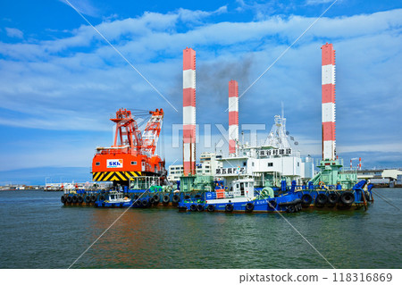 Grab-type dredger and crane vessel No. 5 Nagato 118316869