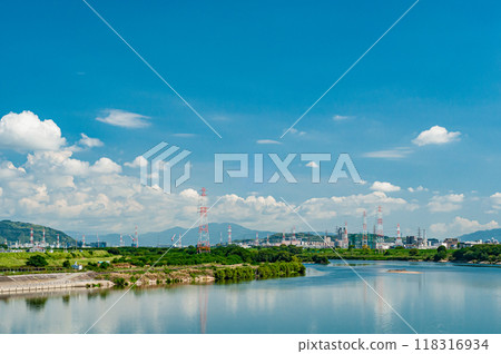 淀川夏季景觀,枚方市一側的景觀 淀川夏季景觀,枚方市一側的景觀 118316934