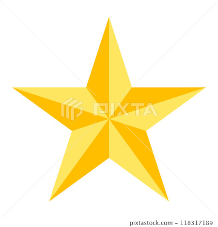 Golden star illustration_simple and cute star vector icon 118317189