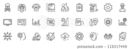 Icons pack as Technical info, Chemical hazard and Package size line icons for app include Dot plot, Fire energy, Thiamine vitamin outline thin icon web set. Thunderstorm weather. Vector Icons pack as Technical info, Chemical hazard and Package size line icons for app include Dot plot, Fire energy, Thiamine vitamin outline thin icon web set. Thunderstorm weather. Vector 118317449