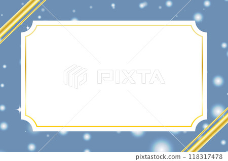 夜空中的雪背景與留言卡框架 118317478