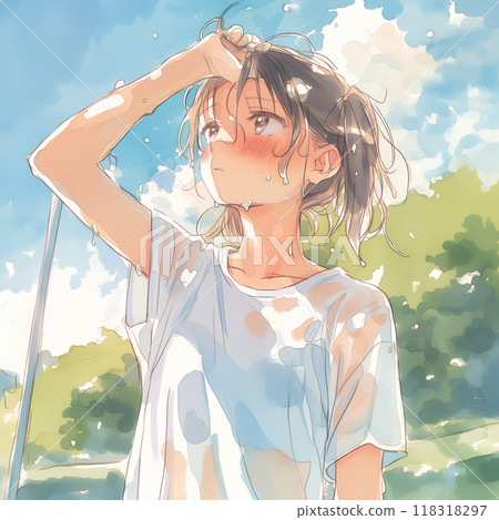 Girl on a hot day 118318297