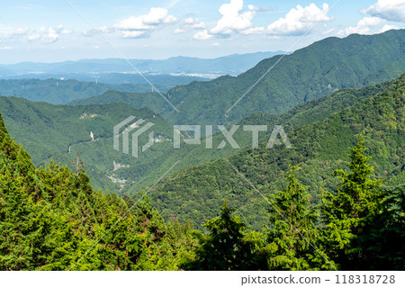 View from the Okumiya Worship Hall of Mitsumine Shrine, Chichibu City, Saitama Prefecture 118318728