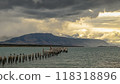 Abandoned wooden pier at Puerto Natales 118318896
