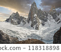 Cerro Saint Exupery near Laguna de los Tres and hikers 118318898