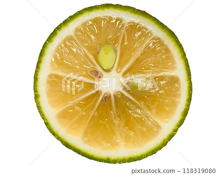 Cut kabosu stock photo 118319080