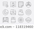 bed sheet and pillow icon set 118319460
