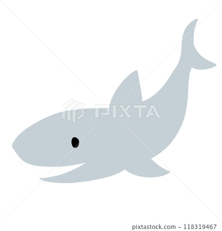 Hand drawn shark png for sea lives, animals, aquarium, souvenir shop, cartoon character, comic, mascot, cute patch, shirt print, plush toy, kid doll, brooch, under the sea, sticker, logo, icon 118319467