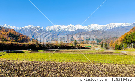 Hakuba village in autumn Hakuba village in autumn 118319489