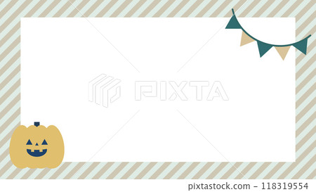 Halloween pumpkin and garland frame illustration material navy blue 118319554