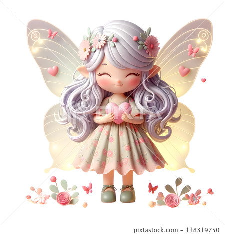 3d cute fairy with heart 118319750