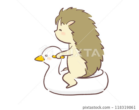 刺蝟坐在便盆上的插圖 118319861