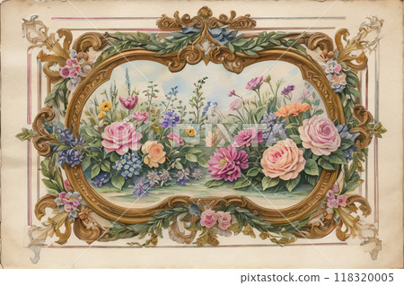 仿古風格的花 118320005